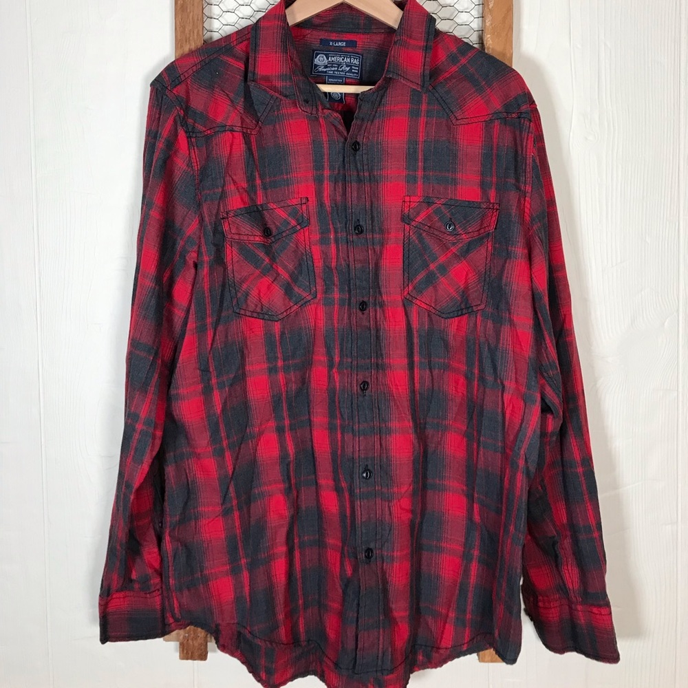 👛 sale -American Rag Men’s Plaid Shirt